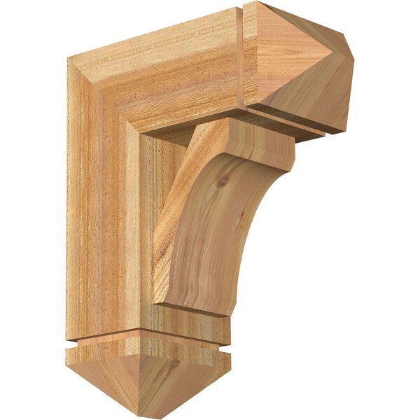 Ekena Millwork Legacy Arts and Crafts Rough Sawn Bracket w/ Offset Brace, Western Red Cedar, 8"W x 18"D x 22"H BKT0806X18X22LEC03RWR - main